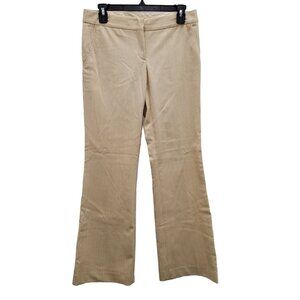 BCBGMaxAzria Women's Tan White Stripe Wool Blend Flat Front Trouser Dress Pant 2